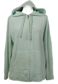 Dámská světlemodrá sametová propínací mikina s kapucí C&A