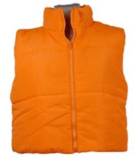 Dámská neonově oranžová šusťáková zateplená crop vesta 