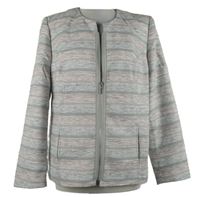 Dámský šedo-růžový vzorovaný kabátek 