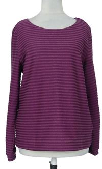 Dámske purpurové pruhované tričko Bonmarché