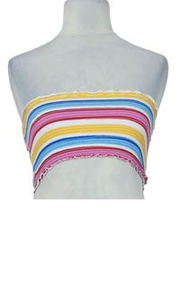 Dámsky farebný pruhovaný žabičkový bandeau top Primark