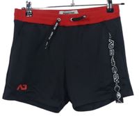 Pánske čierno-červené športové kraťasy s logom Addicted vel. 30
