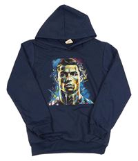 Tmavomodrá ľahká mikina s Ronaldem a kapucňou