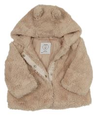 Svetloružová chlpatá bunda s kapucňou Primark