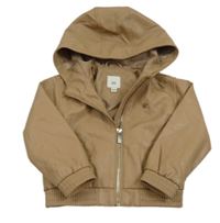 Hnedá koženková jesenná bunda s kapucňou River Island