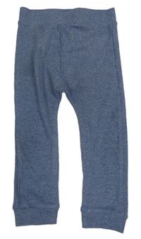 Modré rebrované ľahké tepláky Tu