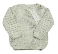 Nové - Bílo-černý melírovaný svetr F&F