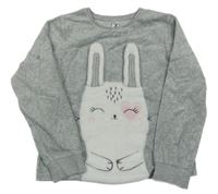 Sivá zamatová mikina s králikom C&A