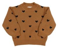 Hnědý svetr se srdíčkyShein