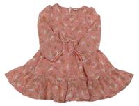 Růžové šifonové šaty s jednorožci Dopodopo