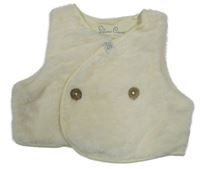 Smotanová chlpatá podšitá vesta