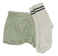 2set- pruhované trenýrky+ bílé ponožky