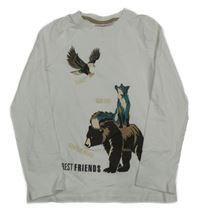 Bílé triko se zvířátky kids