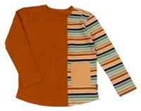 ORanžovo-pruhované triko s kapsou Jako