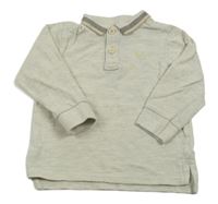 Smetanovo-sivé melírované polo tričko George