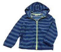 Tmavomodro-svetlomodrá pruhovaná prepínaci fleecová mikina s kapucňou Impidimpi