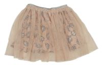 Svetloružová tylová sukňa s jednorožcami