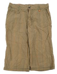 Hnedo-oranžové kockované capri nohavice H&M