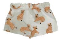 Smotanové ľahké kraťasy s leopardom H&M