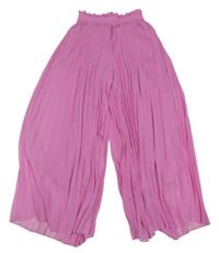 Ružové plisované culottes nohavice C&A