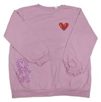 Ružová mikina so srdcem H&M