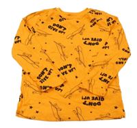 Oranžové tričko so skateboardmi  Sinsay