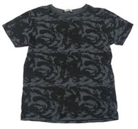Tmavošedo-čierne vzorované tričko Pep&Co