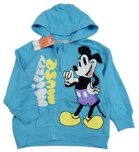 Nové - Modrá propínací mikina s Mickeym a kapucí Disney