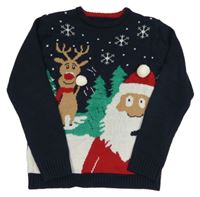 Tmavomodrý sveter so Santou Dunnes stores