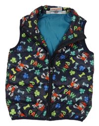 Tmavomodro-barevná šusťáková prošívaná lehká vesta - Tlapková patrola Nickelodeon