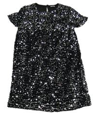 Černo-střibrné flitrové šaty F&F