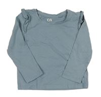 Modrošedé triko s volánky C&A