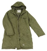 Khaki šušťákový zateplený kabát s kapucňou Pepperts