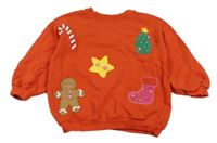 Červená oversize mikina s vánočním motivem Next