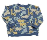 Modrá mikina se zvířaty 