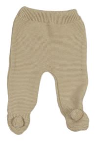 Béžové pletené polodupky s bambulkami