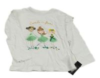 Nové - Bílé triko s baletkami a volánky Dunnes