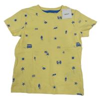 Nové - Žlté tričko so sufrmi Next