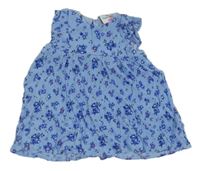 Modrá kvetovaná šatová tunika Topomini