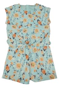 Světlemodrý květovaný kraťasový overal Matalan