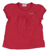 Tmavoružové tričko s výšivkami Dopodopo