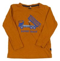 Rezavé triko se sklápěčkou 