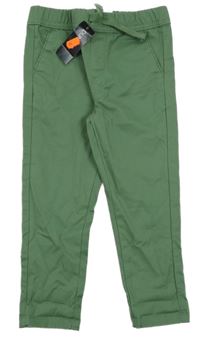 Nové - Zelené plátěné chino kalhoty Dunnes