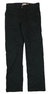 Čierne plátenné straight fit nohavice H&M