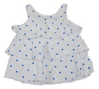Biely bodkovaná ý vrstvený top Zara