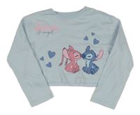 Světlemodré crop triko se Stitcherm George