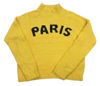 Žltý chlpatý sveter s nápisom Primark