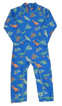Modrý UV overal s dinosaury Mothercare