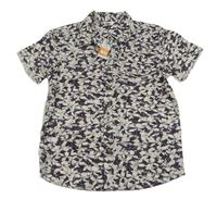 Fialovo-bílá květovaná košile M&Co