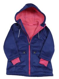 Tmavomodro-růžová softshellová bunda s kapucí Crane